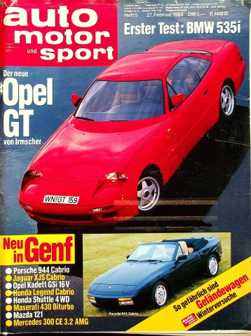 Deckblatt Auto Motor und Sport (05/1988)